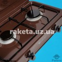 Таганок газовий Yucel O-200-LPG-brown 2-х камфорний з кришкою