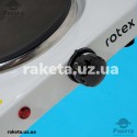 Плита електрична настільна Rotex RIN110-W 1000 Вт, 1 камфорна, діаметр комфорки 155 мм, чавунний нагрівальний елемент, захист від перегріву, протиковзні гумові ніжки