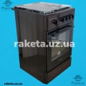 Плита газова Grunhelm G4FG5612BR-0 50 см, коричнева, скляна кришка, газ контроль, підсвітка