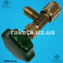Кран-клапан для фреону R-134а, R-507а, R-404a, R-407c, R-410a, R-32 під балони з клапаном Шредера, подвійним