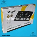 Індукційна плита Rotex RIO250-G 2800 Вт 2-х камфорна, склокерамічне покриття, автоматичне виявлення посуду, діапазон автомвтичної підтримки температури: 80-270°C, 36х60 см