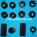 Ручки для плити універсальні чорні 4 шт + 3 перехідники до кожної d=6-8 мм