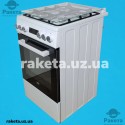 Плита комбінована Beko FSM 52332 DWDS біла, електро духовка, чавунна решітка, конвекція, гриль