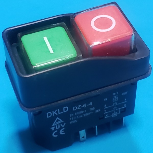 Кнопка бетономішалки 5 контактів 15А DKLD DZ-6-4 чорна