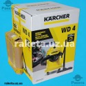 Пилосос господарчий Karcher WD 4 V-20/5/22, споживча потужність 1000 Вт, бак 20 л, кабель 5 м, вага 6.8кг