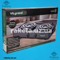 Плита електрична Vilgrand VHP162D_black, 2 камфорна, 1000 Вт + 1000 Вт, діаметром 145 мм, широкий тен, корпус металевий