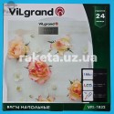 Ваги підлогові електронні Vilgrand VFS-1832 roses, макс вага 180 кг, скляна платформа розмір 300х300 мм, термометр діапазоном 10-35°C, автовимкнення