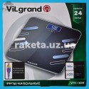 Ваги підлогові електронні Vilgrand VFS-1834, макс вага 180 кг, аналізатор, скляна платформа розмір 300х300 мм, автовимкнення