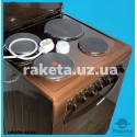 Плита електрична Gefest 6140-02 0001 (60) коричнева, 4-х камфорна, з кришкою, гриль, конвекція, таймер, механіка