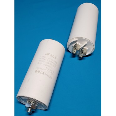 Конденсатор JYUL CBB-60M 45мкф - 450 VAC болт + клеммы (50*107 мм) Конденсатор JYUL CBB-60M 45мкф - 450 VAC болт + клеммы (50*107 мм)