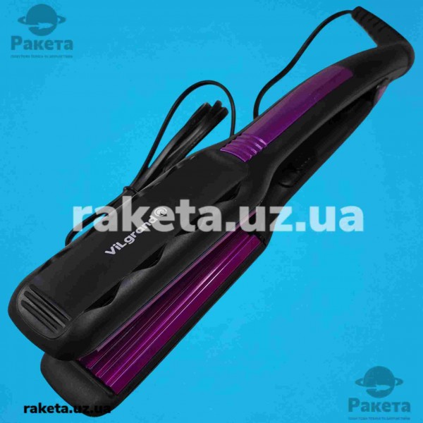 Плойка-гофре для волосся Vilgrand VHS-110 _purple 65 Вт, керамічні пластини 40х100 мм, температура нагріву 200°C, автовідключеня Плойка-гофре для волосся Vilgrand VHS-110 _purple 65 Вт, керамічні пластини 40х100 мм, температура нагріву 200°C, автовідключеня