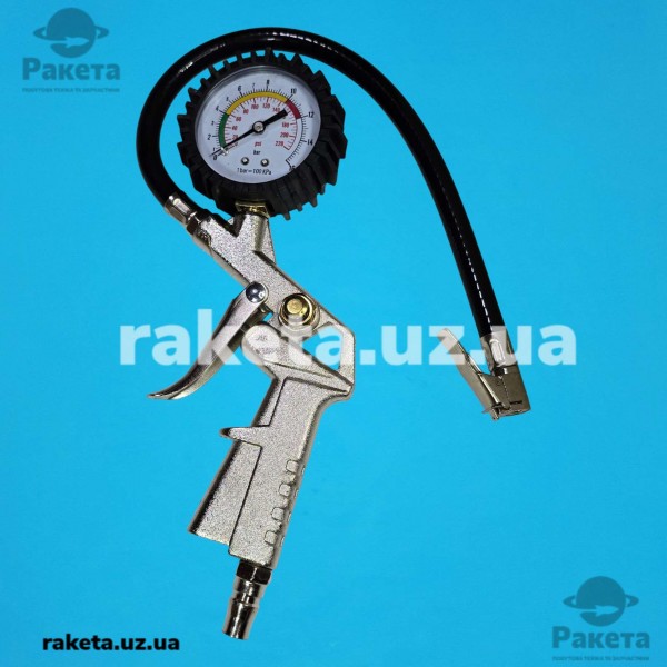 Пістолет для підкачування коліс з манометром пневматичний 63 мм Пістолет для підкачування коліс з манометром пневматичний 63 мм