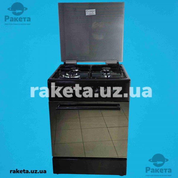 Плита комбінована Grunhelm FG6612G 60 см, дзеркальна, кришка скляна, піджиг в ручках, конвекція, гриль, вертел