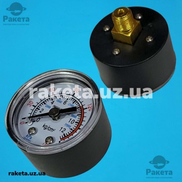 Манометр компресора малий пластиковий d=41 мм різьблення d=10 мм Манометр компресора малий пластиковий d=41 мм різьблення d=10 мм