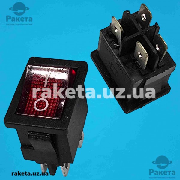 Клавіша мала 15х21 4 контакти, 2 положення, 12В, 6А, підсвітка