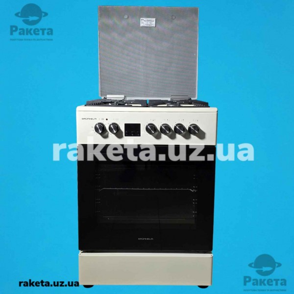 Плита комбінована Grunhelm FG661234BE 60 см, бежева, дисплей, чавунна решітка, конвекція, гриль Плита комбінована Grunhelm FG661234BE 60 см, бежева, дисплей, чавунна решітка, конвекція, гриль