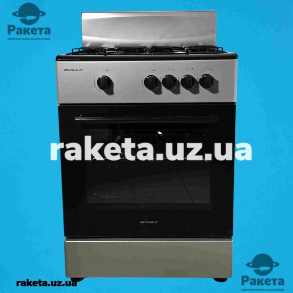 Плита газова Grunhelm G4F6600GB, 60 см, сіра, щиток Плита газова Grunhelm G4F6600GB, 60 см, сіра, щиток