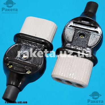 Вилка самовар, чайник, духовка кераміка 16А 250V