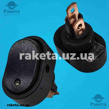 Клавіша овальна для авто 3 контакти, 2 положення, 12В, 30А, підсвітка