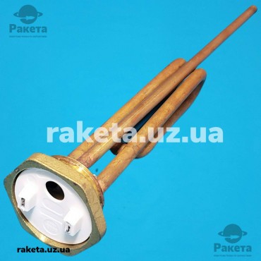 Тен бойлера 1500 Вт різьблення 5/4 з портом під анод d=6, мідний, гнутий Україна