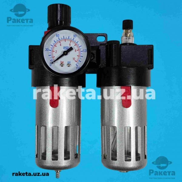 Блок підготовки повітря зрегулятором тиску 1/2 Intertool PT-1430