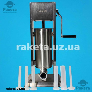 М`ясорубка шприц для ковбас Kamille KM-6508 5,0 кг, з нержавіючої сталі, з силіконовими насадками