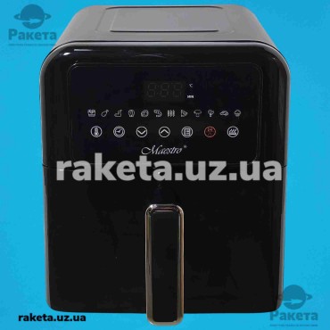 Аерофритюрниця Maestro MR 757, 1500-1700 Вт, 1 чаша ємність 6 л, 12 програм, антипригарне покриття чаші, температура 60°C - 200°C, таймер 60 хв, функція підігріву, решітка гриль