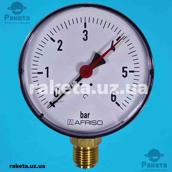 Манометр для котла, вихід знизу, 0-6 Bar, 1/2 великий