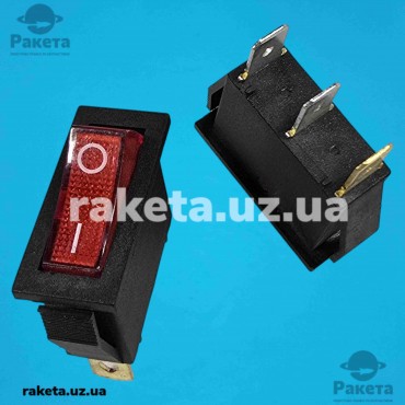 Клавіша вузка 14х30 мм, 3 контакти, 2 положення, 16А, підсвітка