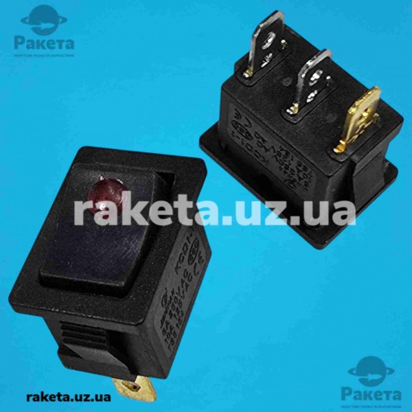 Клавіша мала 15х21 3 контакти, 2 положення, 6А, підсвітка