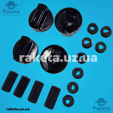 Ручки для плити універсальні чорні 4 шт + 3 перехідники до кожної d=6-8 мм