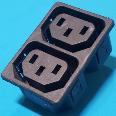 Роз`єм (гніздо) мережеве подвійне 3 контакти