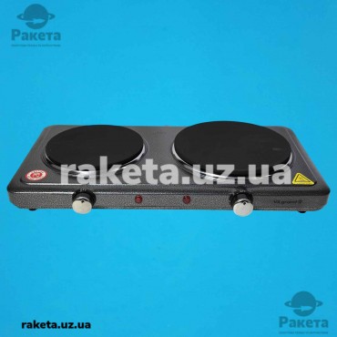 Плита електрична Vilgrand VHP182F_grey, 2 камфорна, 1000 Вт + 1500 Вт, діаметром 155 + 185 мм, 