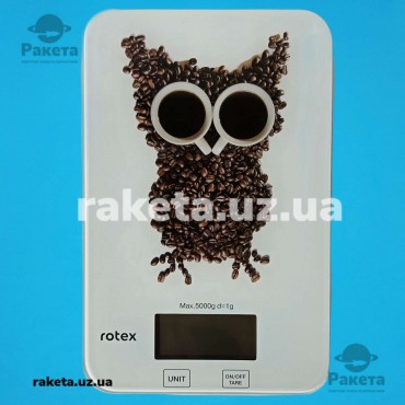 Ваги кухонні електронні Rotex RSK14-O owl 5 кг, точність 1 г, LCD дисплей, автовідключення