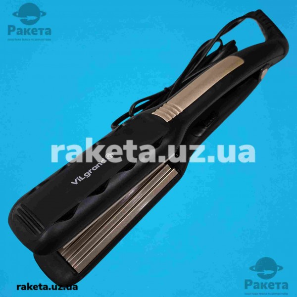 Плойка-гофре для волосся Vilgrand VHS-110 _gold 65 Вт, керамічні пластини 40х100 мм, температура нагріву 200°C, автовідключеня Плойка-гофре для волосся Vilgrand VHS-110 _gold 65 Вт, керамічні пластини 40х100 мм, температура нагріву 200°C, автовідключеня