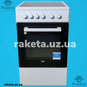 Плита електрична Beko FSS 57000 GW біла 50, склокераміка, тип нагріву High Light, 4 програми, гиль