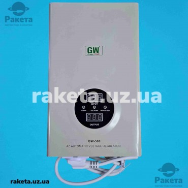 Стабілізатор напруги GreenWatt GW-500, потужність 500 Вт, однофазний, релейний
