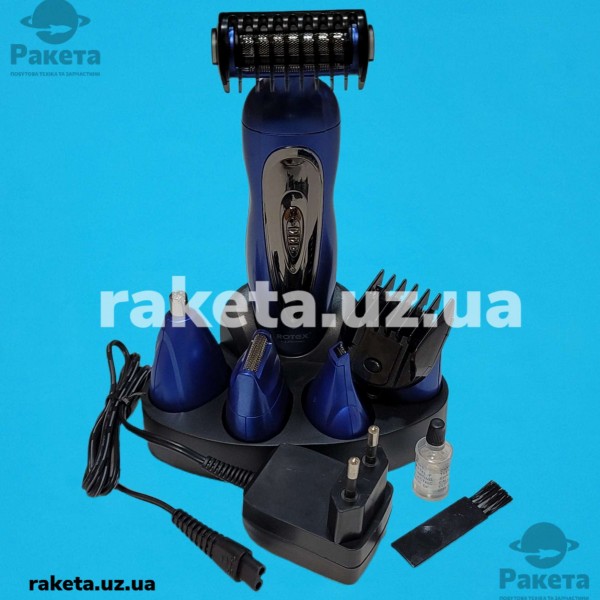 Машинка для стрижки Rotex RHC185-S LuxMan 5в1 3W акумулятор ножі нержавійка суха і волога стрижка