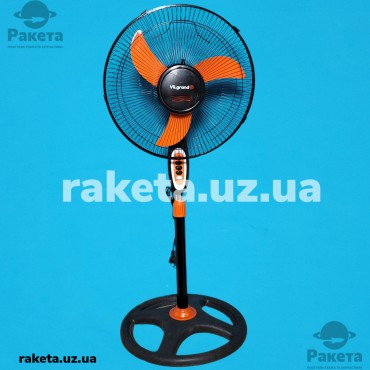 Вентилятор підлоговий Vilgrand VF452 Orange 45 Вт, 3 швидкості кут повороту 90 D=40 см підсвітка