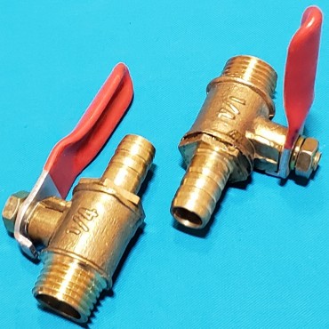 Кран компресора 1/4 мама - штуцер 9 мм