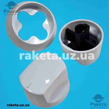 Ручка для плити +стакан Ariston, Indesit C00111557, d=37/50 мм (біла)