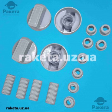 Ручки для плити універсальні білі 4 шт + 3 перехідники до кожної d=6-8 мм