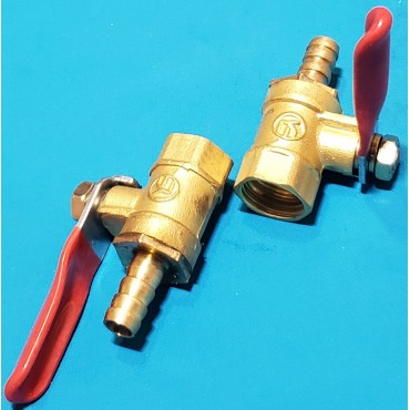 Кран компресора 1/4 гайка - штуцер 6 мм