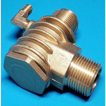 Зворотній клапан компресора, куточок різьблення 10мм+зовн. 26*26мм (377 грам)