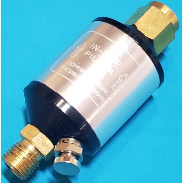 Мини-фильтр для покрасочного пистолета 1/4 в металевому корпусі картридж-пенометал