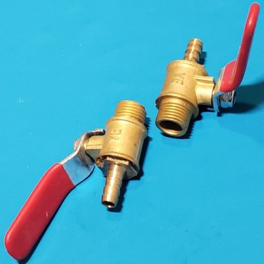 Кран компресора 1/4 папа - штуцер 6 мм (велика ручка)