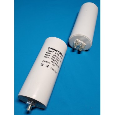 Конденсатор CBB60-E 55 мкФ, 450 В, Whicepart (клеми + болт)