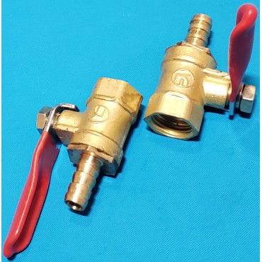 Кран компресора 1/4 гайка - штуцер 7 мм